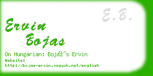 ervin bojas business card